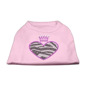 Zebra Heart Rhinestone Dog Shirt Light Pink XXL (18)
